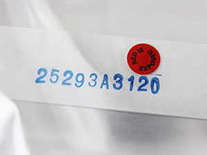 red tag that shows if product is exposed
